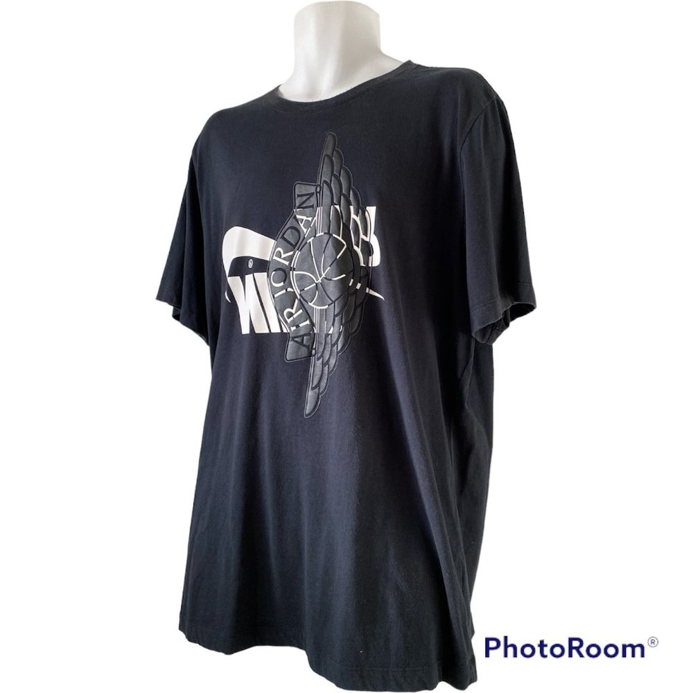 Nike Air Jordan Wings Men's Size L/XL Short Sleeve Black T Shirt Retro Logo
